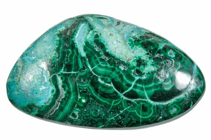 Polished, Chrysocolla and Malachite Teardrop Cabochon #260599